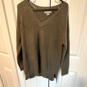Natural Reflections Green V-Neck Sweater Casual Fit